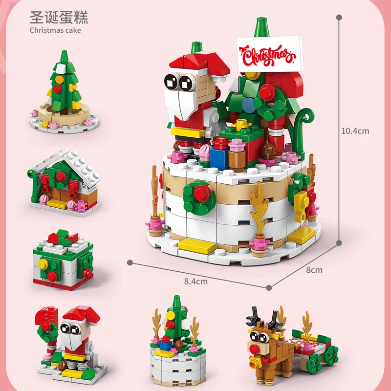 Christmas Elk Santa Claus Building Block City Igloo Christmas tree brick set toys for children's New Year's gifts