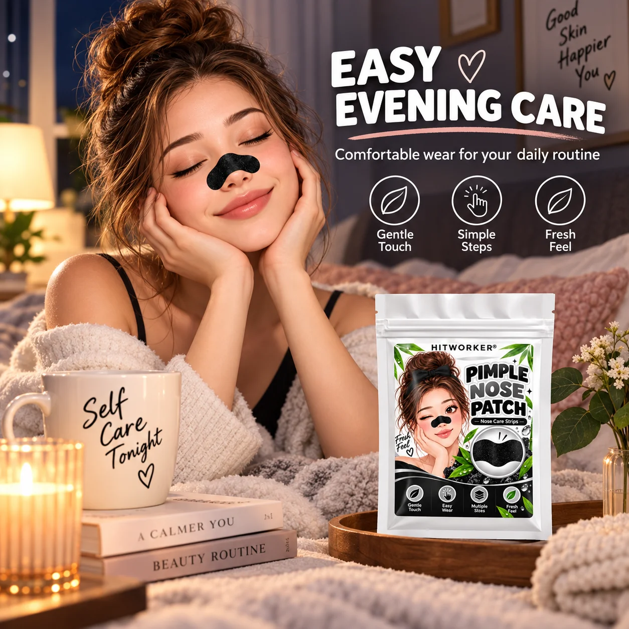 Black Nose Care Strips 10/20/30 Strips, Daily Nose Patch Stickers, Multiple Size Options, Easy to Use
