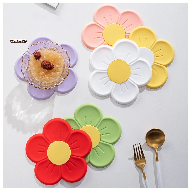 1pc, New Cherry Blossom Insulation Pads, Creative Flower Coasters, Durable Cute Durable Placemat Insulation Mats