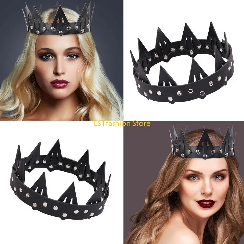 y5gc-レザー-スパイク-クラウン-ヘッドドレス-ゴシック-クラウン-ハロウィン-コスプレ-パーティー-コスチューム