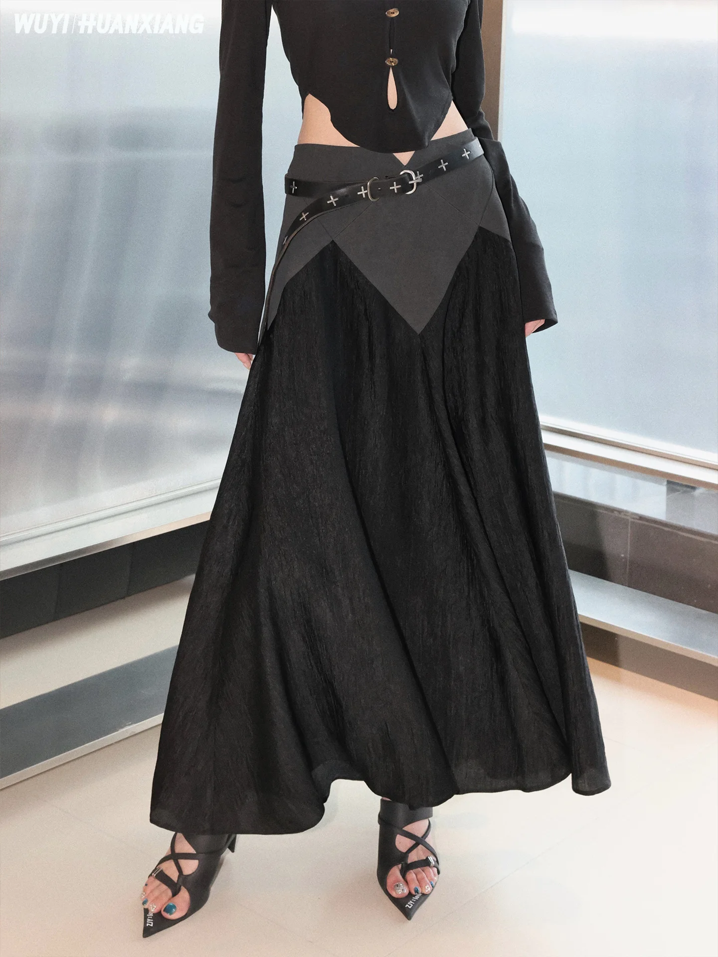 

Женская юбка миди Wuyihuanxiang с ромбовидным узором, хлопковая, свободного кроя, со средней талией, весна-лето, модная женская одежда