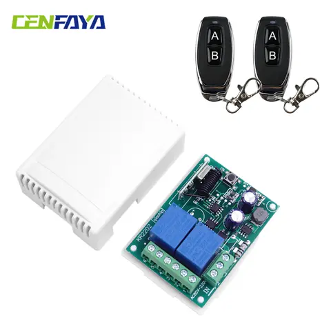 CENFAYA AC 110V 230V 220V 240V 무선 원격 제어 스위치 차고 문 전기 용 433Mhz RF 10A 2CH 수신기 송신기