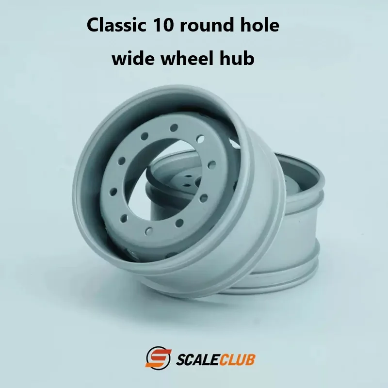 Scaleclub 1/14 Drag Head Mud Upgrade Stainless Steel Wheel 10 Round Holes For Tamiya Lesu Rc Truck Aluminum alloy version