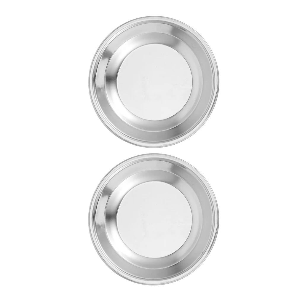 

2pcs Steel Stainless Steel Bag Dish Tea Bag Saucer Metal Tray Leak Proof Round Plate 410 Coaster Tea Tools