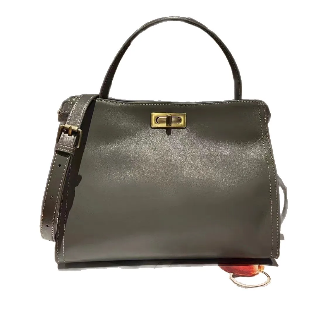 100% جلد طبيعي شمع الزيت جلد البقر الحقيقي حمل حقيبة يد كلاسيكية المرأة موضة السيدات الكتف أو حقيبة كروسبودي #5