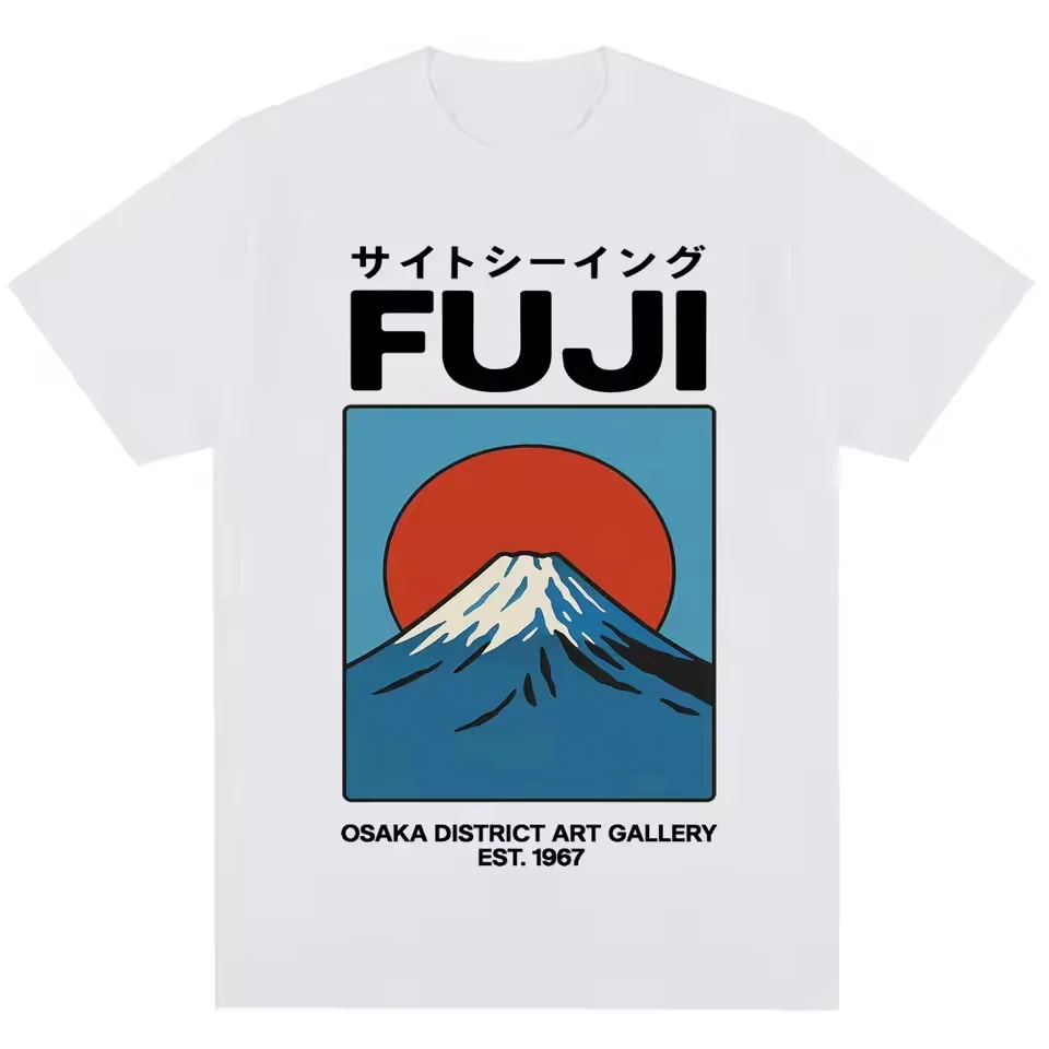 Japanese Style Fuji Osaka T Shirt Men Women Fashion Vintage T-shirts Oversized Cotton Casual Novelty T Shirts Streetwear Gifts