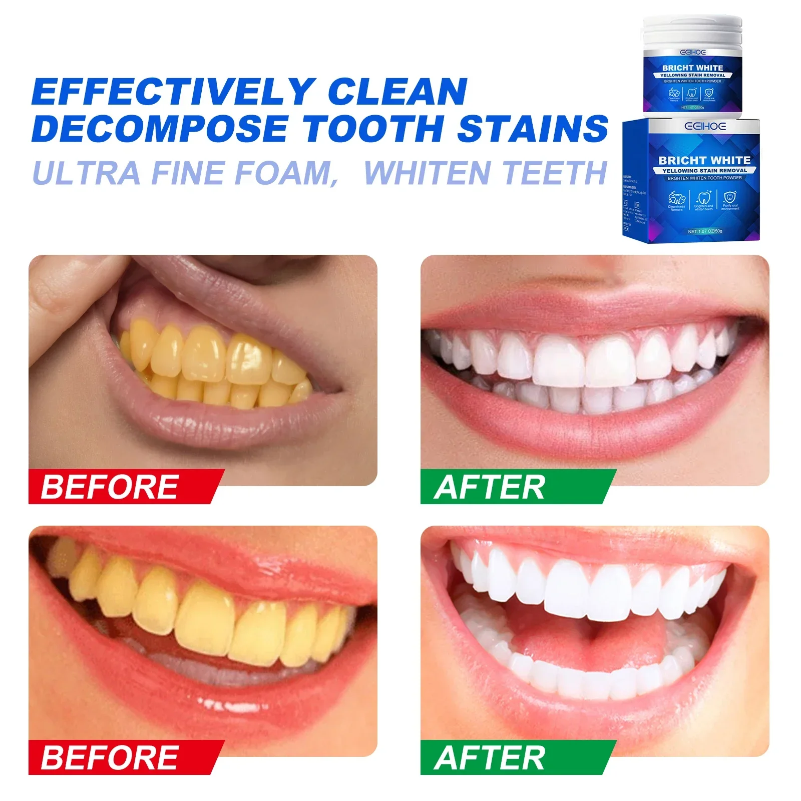 Teeth Cleaning Powder Teeth Whitening Powder Removling Teeth Stains Refreshing Breath Strengthening Gums Oral Care Products