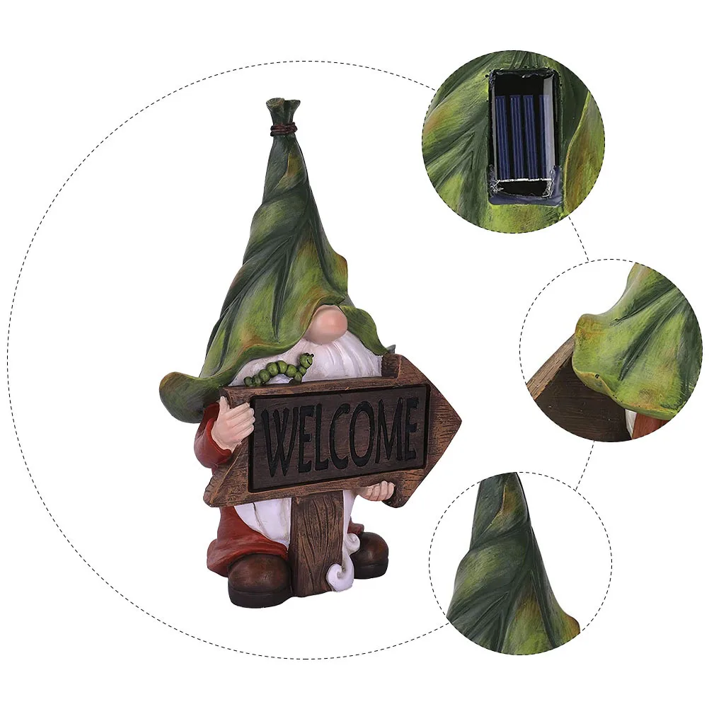 

1Pcs Garden Resin Decoration Solar Light Resin Solar Lamp Yard Ornament Energy Saving Old Man Creative Garden Adornment