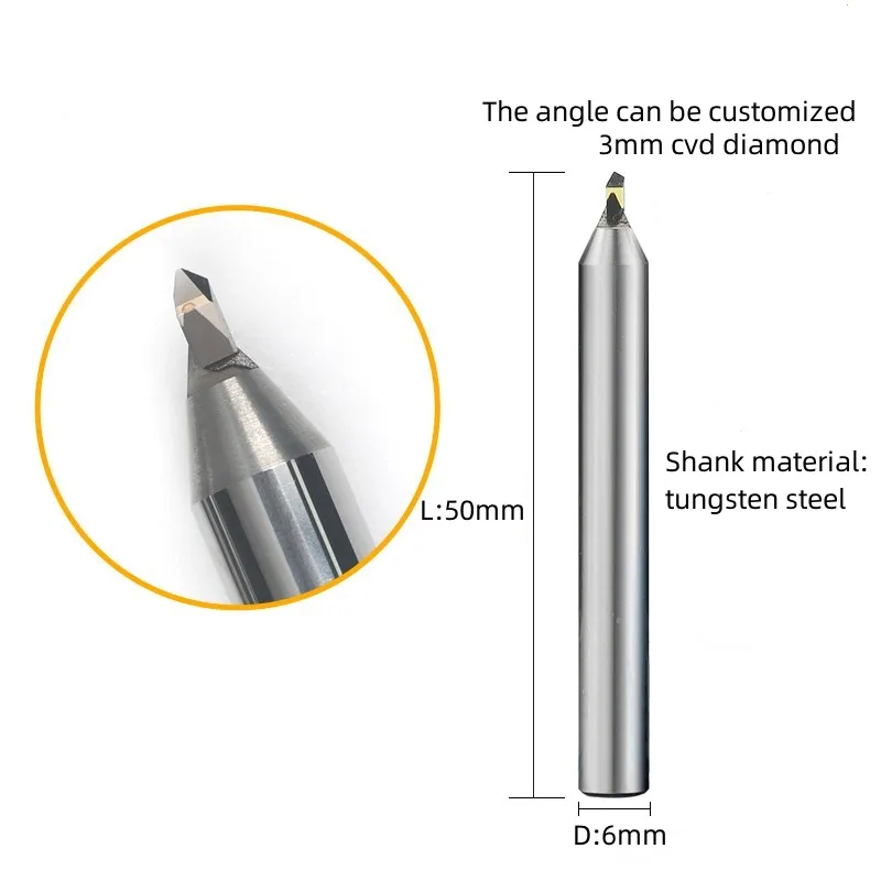 YUHE CVD Diamond Milling Cutter Engraving Bit Carving Pen Point Tools CNC Milling Cutter CNC Engraving Diamond Tools