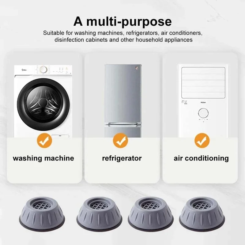 8pcs/4pcs Washing Machine Anti-Vibration Pads, Base Lifters, Moisture-Proof Refrigerator Feet, Shock Absorption Covers