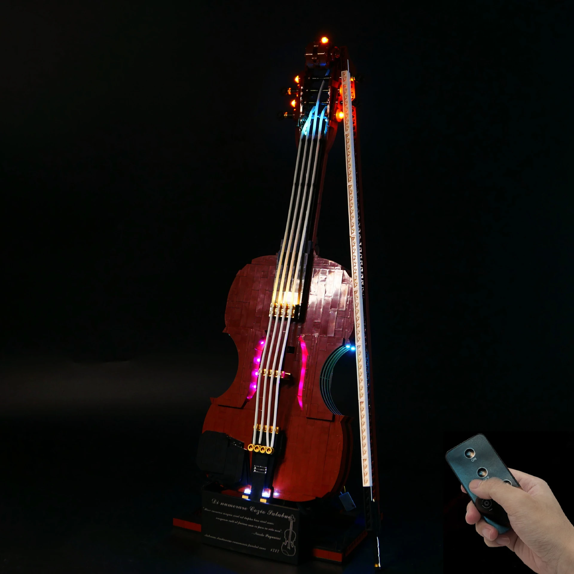 

DIY LED Light Kit for Violin Building Set – Compatible with Major Brick Brands, Remote Control Lighting (No Bricks Included)
