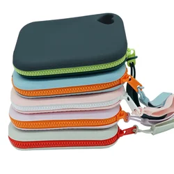 Borsa portaoggetti in Silicone da 1 pezzo borsa da viaggio portatile con cerniera Colorblock pochette leggera con custodia riutilizzabile per cinturino