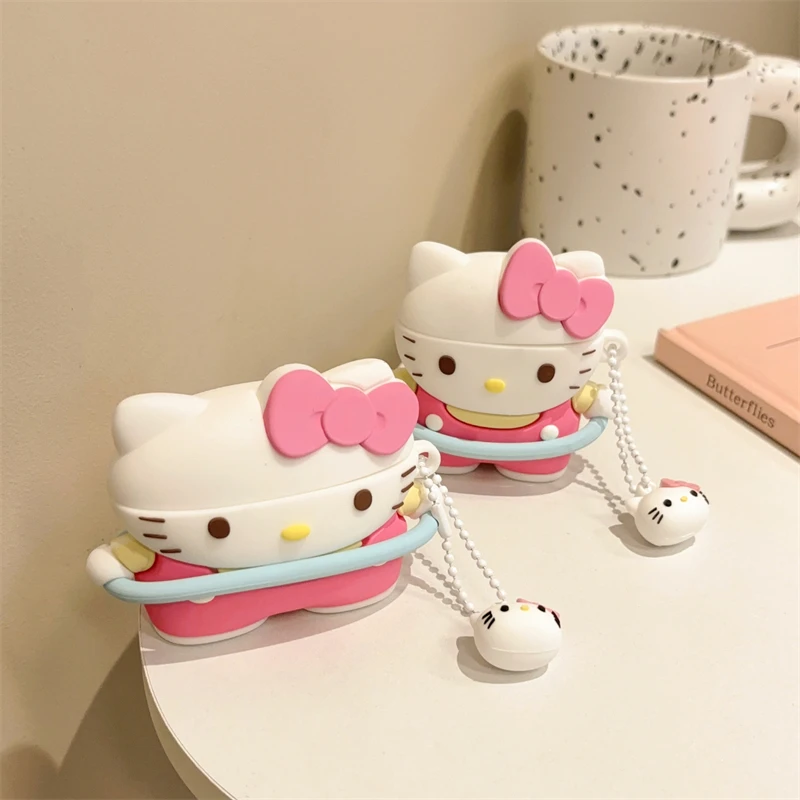 Swimming Circle Hello Kitty Earphone Cover For Apple AirPods 1 2 3 Generation Airpods Pro/Pro2 Wireless Bluetooth Headphone Case