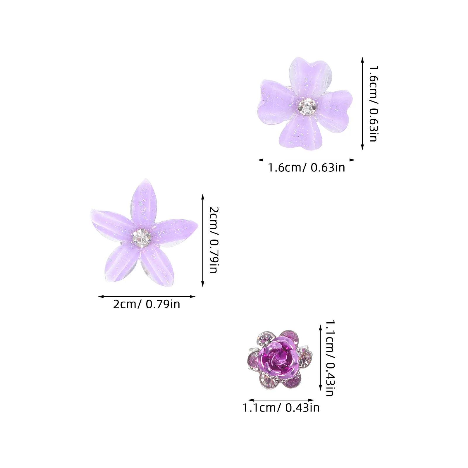 20Pcs Floral Hair Clips Cute Small Flower Barrettes Vintage Retro Design for Braiding Bangs Management Elegant Everyday Look