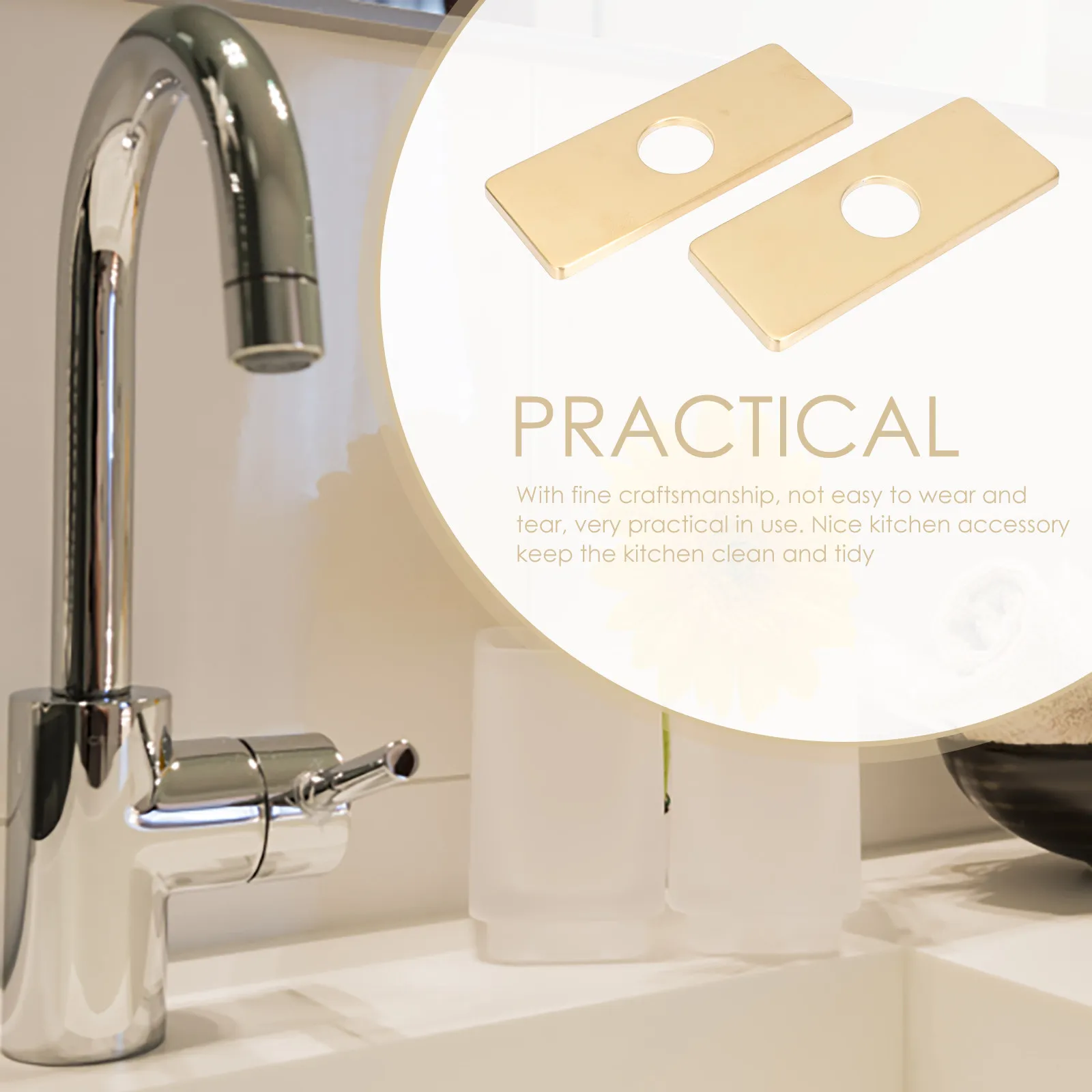 

Комплект из 2 декоративных заглушек для отверстий под смеситель из нержавеющей стали, устойчивых к ржавчине, для кухни и ванной комнаты