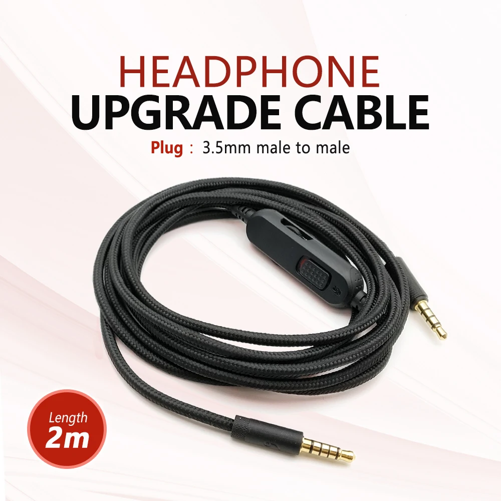 

3.5MM Male Technical Headset Upgrade Cable Audio Connection Line Inline Multi-functional Control for Logitech G433 GPRO X G233