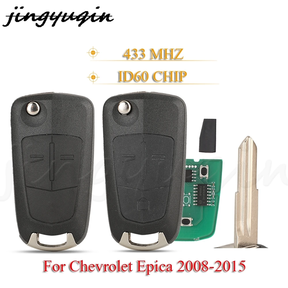 JYQ 2/3 Buttons Flip Remote Car Key 433Mhz FSK 4D60 Chip For Chevrolet Epica 2008-2015 DW05 Auto Fob Control