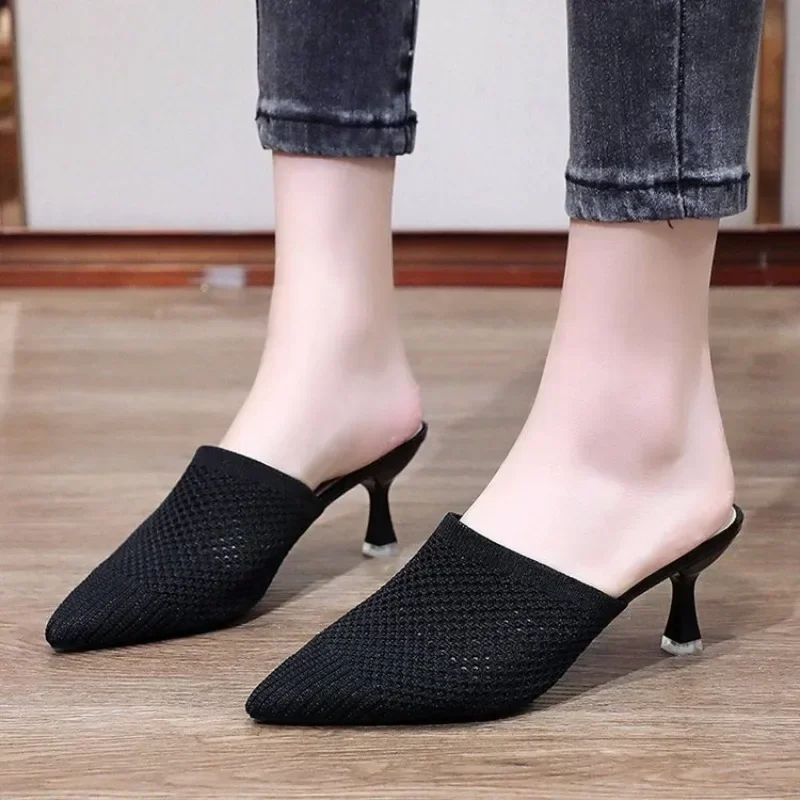 2024 New Women\'s Slippers Soft Slim Heel Pointed Slippers Fashion Cover Toe Slippers Comfortable for Women