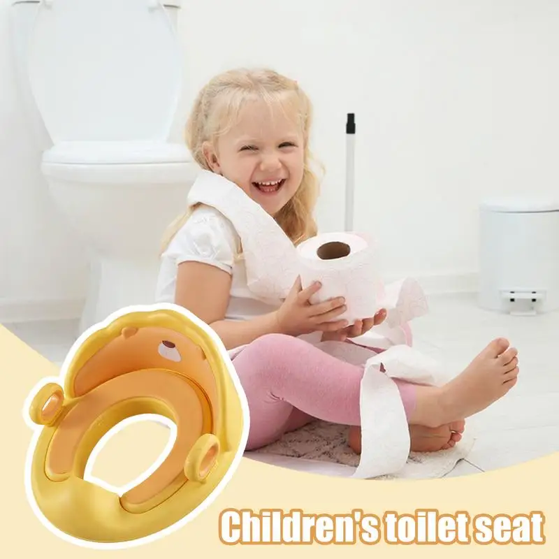 Kids Toilet Seat Potty Toilet Seat With Handles Non-Slip Safe Potty Seat With Urine Guard Toilet Trainer For Round & Oval