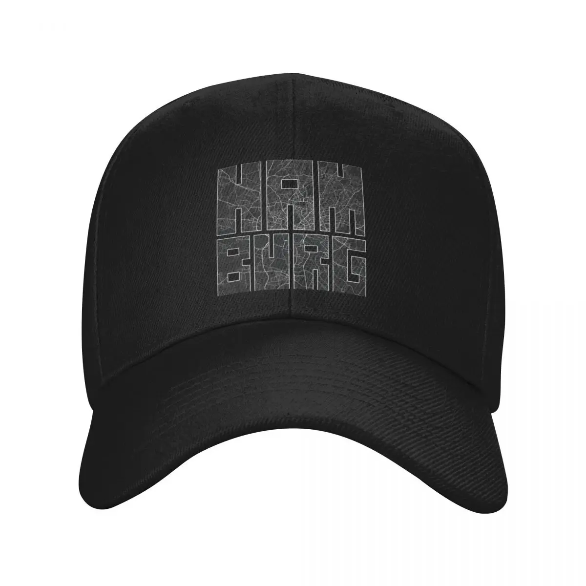 Hamburg City Map of Germany - Dark Baseball Cap Rugby Sports Cap Caps Male Women's