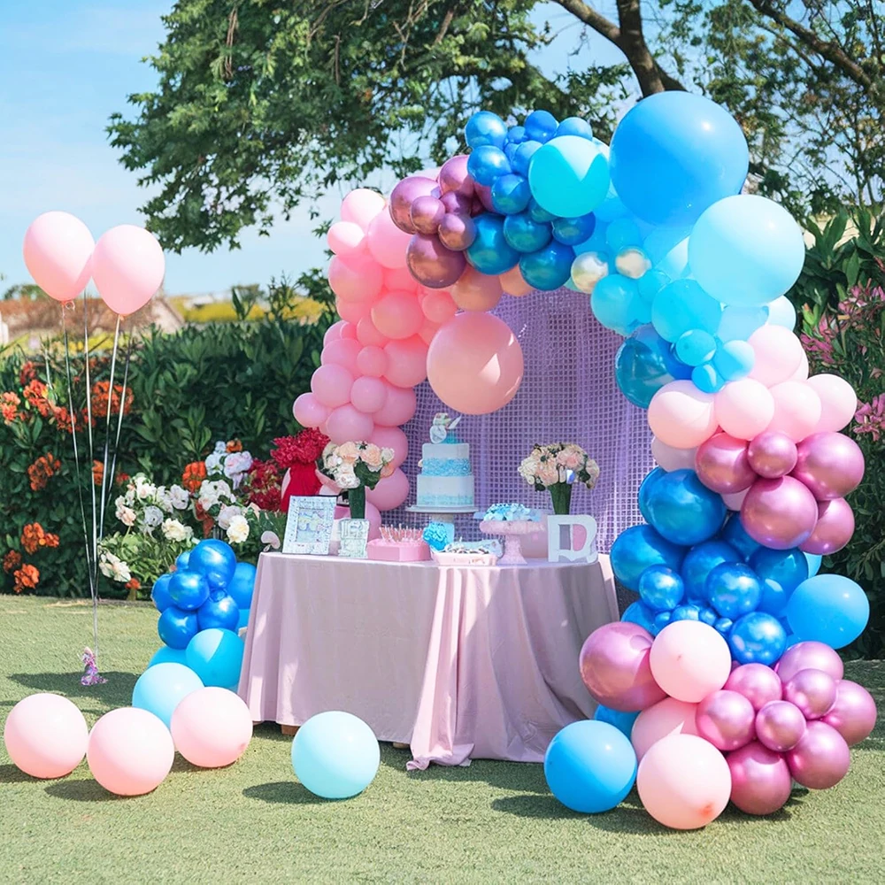 5/10/12/18 بوصة معدنية الساخن الوردي بالونات معدنية الأزرق الذهب بالون الزفاف الذكرى حفلة عيد ميلاد استحمام الطفل ديكور Globos