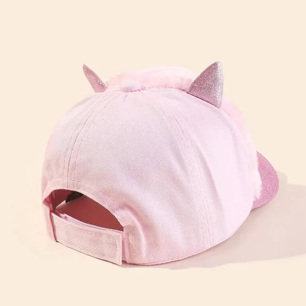 Children\'s Baseball Cap Cartoon Animals Outdoor Baby Girls Warm Hats Winter Cat Pattern Cute Baseball Caps For Kids 3-10 Years