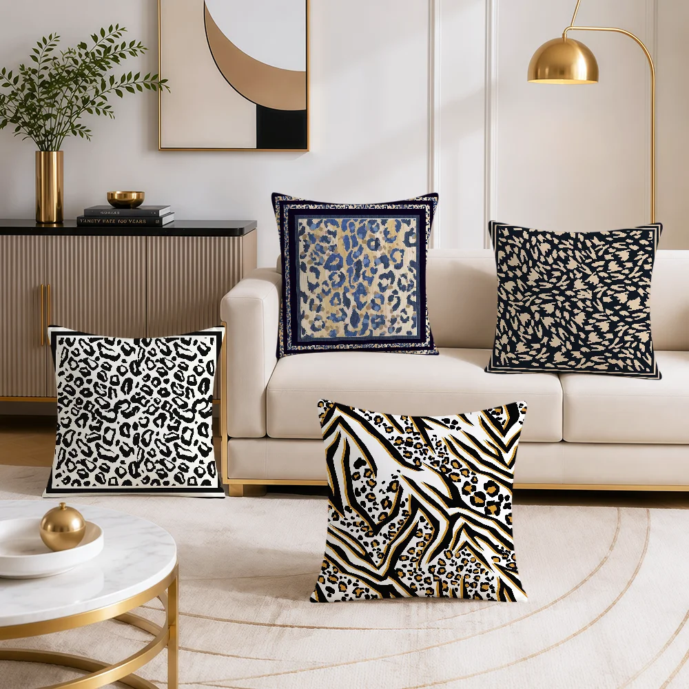 Vintage Retro Modern Leopard Fashion Cushion Cover Soft Pillowcovers Hogar Sofa Living Room Home Bed Decor Pillowcase Gift