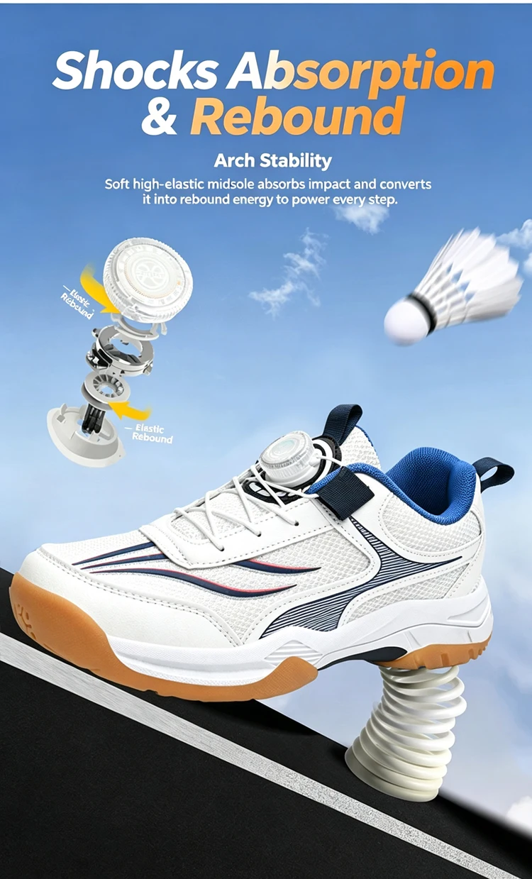 Atmungsaktive Tischtennisschuhe für Kinder Leichte Rutschfeste Outdoor-Badmintonsneaker Sporttrainingsschuhe für Jungen – Detail 4