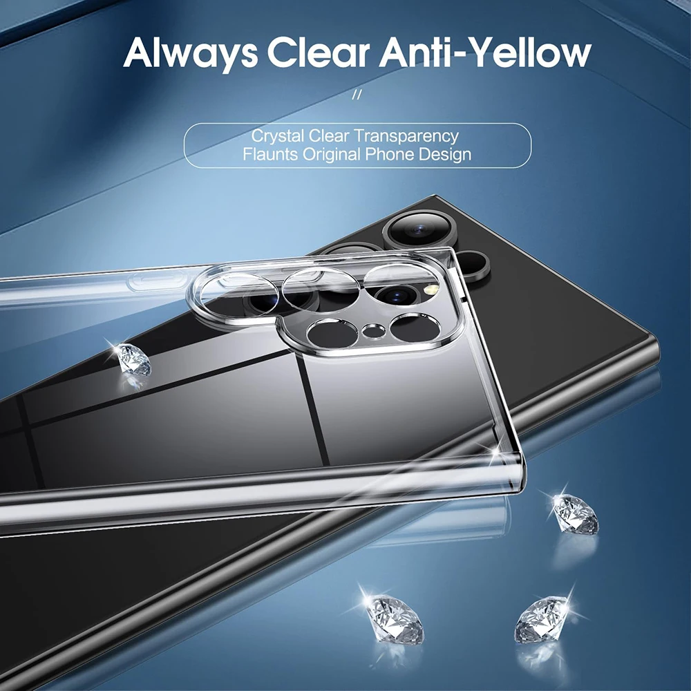 

Ultra Thin Crystal Silicone Soft Case For Samsung Galaxy S25 S24 Ultra FE Plus Coque Case for Samsung S25 Ultra Plus Back Cover