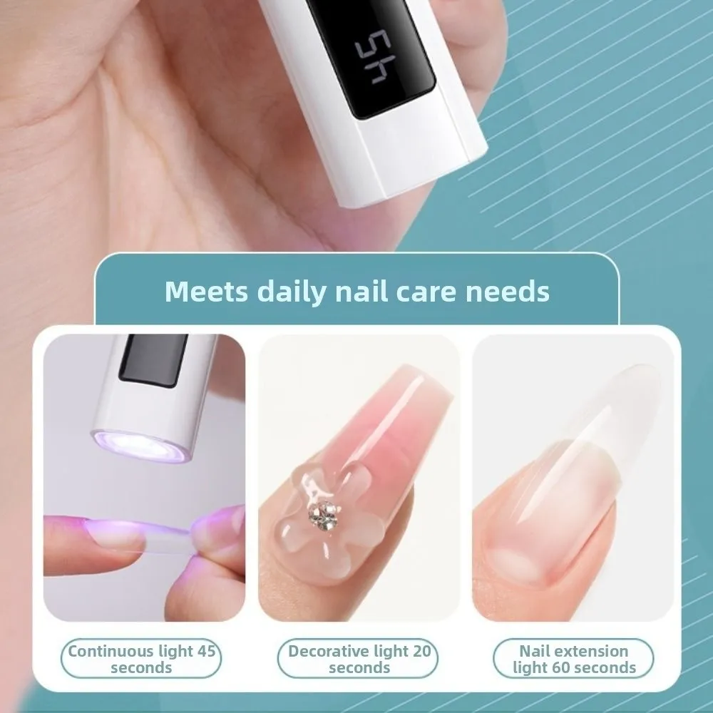 Sneldrogende Mini Nageldroger Licht Enkele Vinger Efficiënte Uitharding UV-uithardingslamp Handbediende 45s Timer UV-lichtdroger Gellak