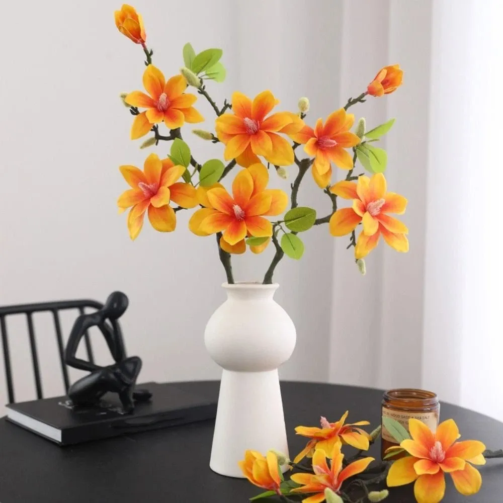 

Real Touch Artificial Magnolia Flower Realistic Handmade Simulation Orchid Decorative New Chinese Artificial Plant