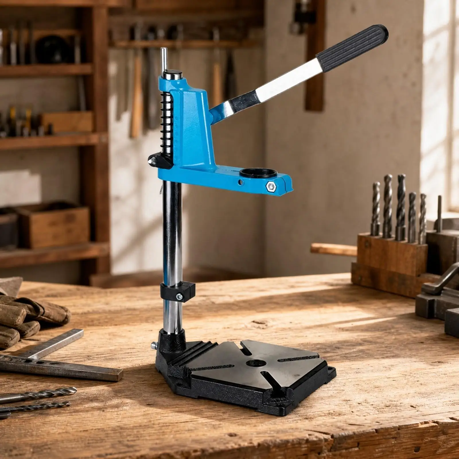 Benchtop Drill Press Stand | Textured Lever Handle, Drill Holder Stand, for carpentry