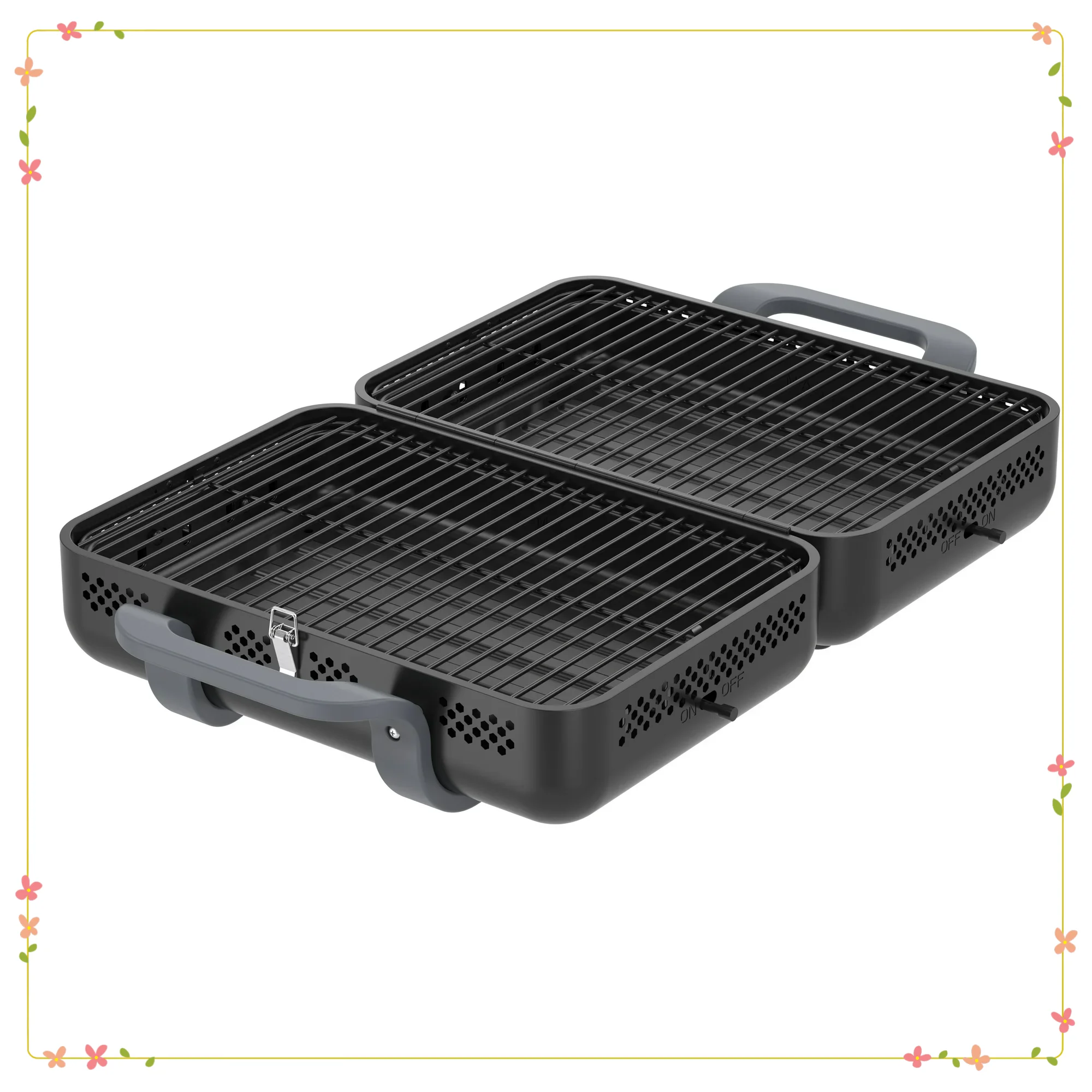 

Portable Charcoal Grill and Smoker, Compact Outdoor BBQ for Camping, Tailgating and Picnics, Adjustable Vents