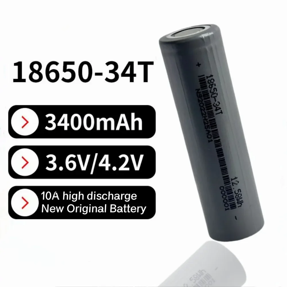 

New 2024 18650 3400mAh battery 3.7v 18650 lithium rechargeable battery real capacity 3400mAh flashlight battery10PCS