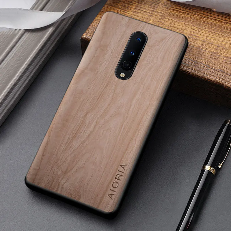 Case For Oneplus 8 7 7T Pro 6 6T Nord CE Z Cover funda unique design wooden pattern pu leather case coque
