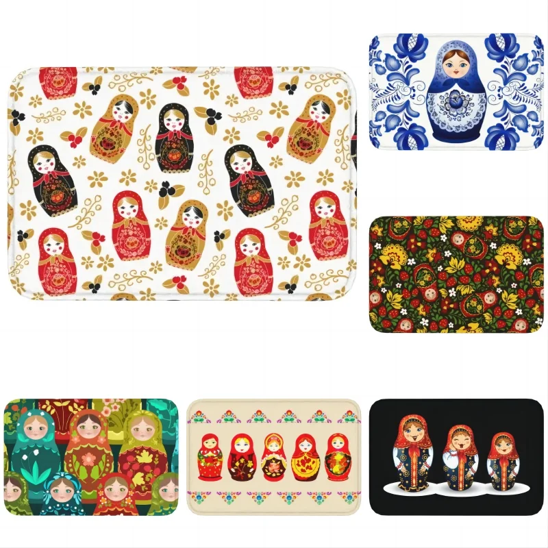 Russian Doll Welcome Door Mat Cartoon Babushka Matryoshka Home Entrance Floor Carpets Anti-slip Washable Bathroom Kitchen Rug