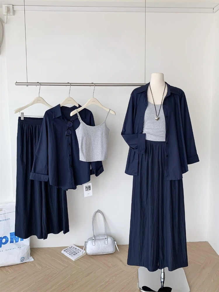 

Vintage Chic French Elegant Women's Suit Halter Vest Design 2000s Aesthetic Korean Popular Vacation Two Piece Set Woman Clothes