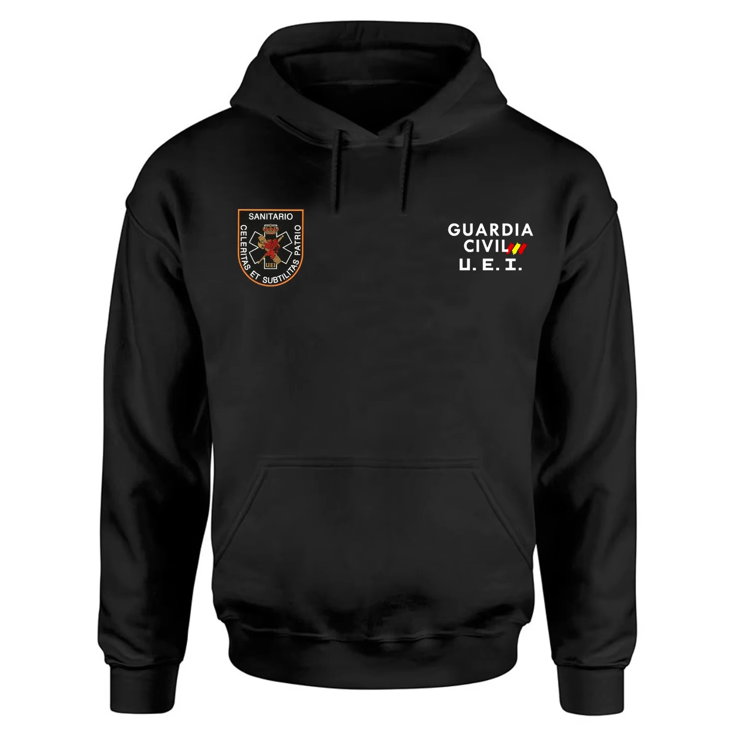 

Spanish Guardia Civil UEI Sanitario Star of Life Insignia Pullover Hoodie 100% Cotton Casual Mens Sweatshirt Military Streetwear