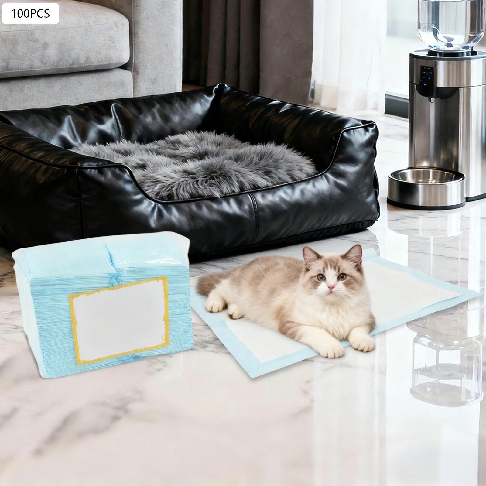 100 coussinets jetables pour chien, 17,72 x 12,99 pouces, super absorbants, pour l'apprentissage de la propreté des chiots, coussinets absorbants pour l'urine des animaux domestiques