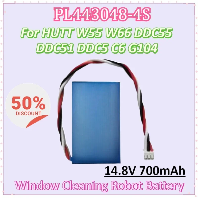 

PL443048-4S 14.8V 700mAh Li-Ion Window Cleaning Robot Battery for HUTT W55 W66 DDC55 DDC51 DDC5 C6 443048-4S G104