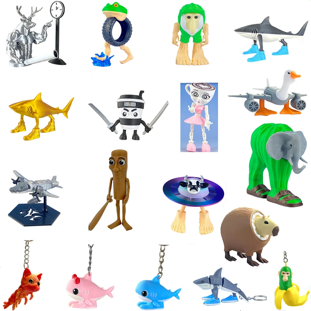 Tung Tung Sahur Figuren Modell Spielzeug Tralalelo Tralala Cappuccino 3D Gedruckt Action-figuren Schreibtisch Dekor Geschenke