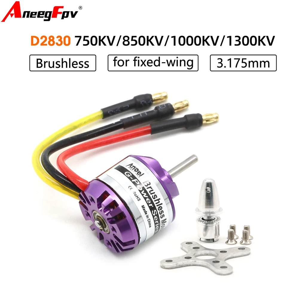 Motore brushless D2830 1300KV 1000KV 850KV 750KV per aereo elicottero drone multicopter Rc