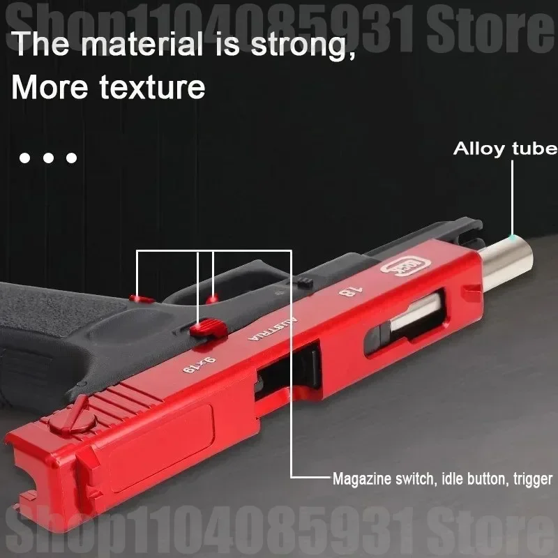 Pistolet zabawkowy dla dzieci Glock Pusta komora do zawieszania Pistolet z mechanizmem szybkiego uwalniania Chłopiec Q1 Dziecięcy dolny magazyn Prezent świąteczny