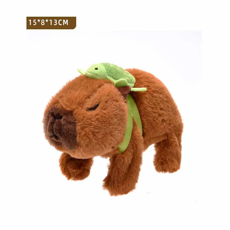 Juguetes de simulación de felpa eléctrica para niños pequeños, Linda muñeca Capybara, caminar, ladrar, mascota electrónica, Capybara, bebé, interactivo, nuevo