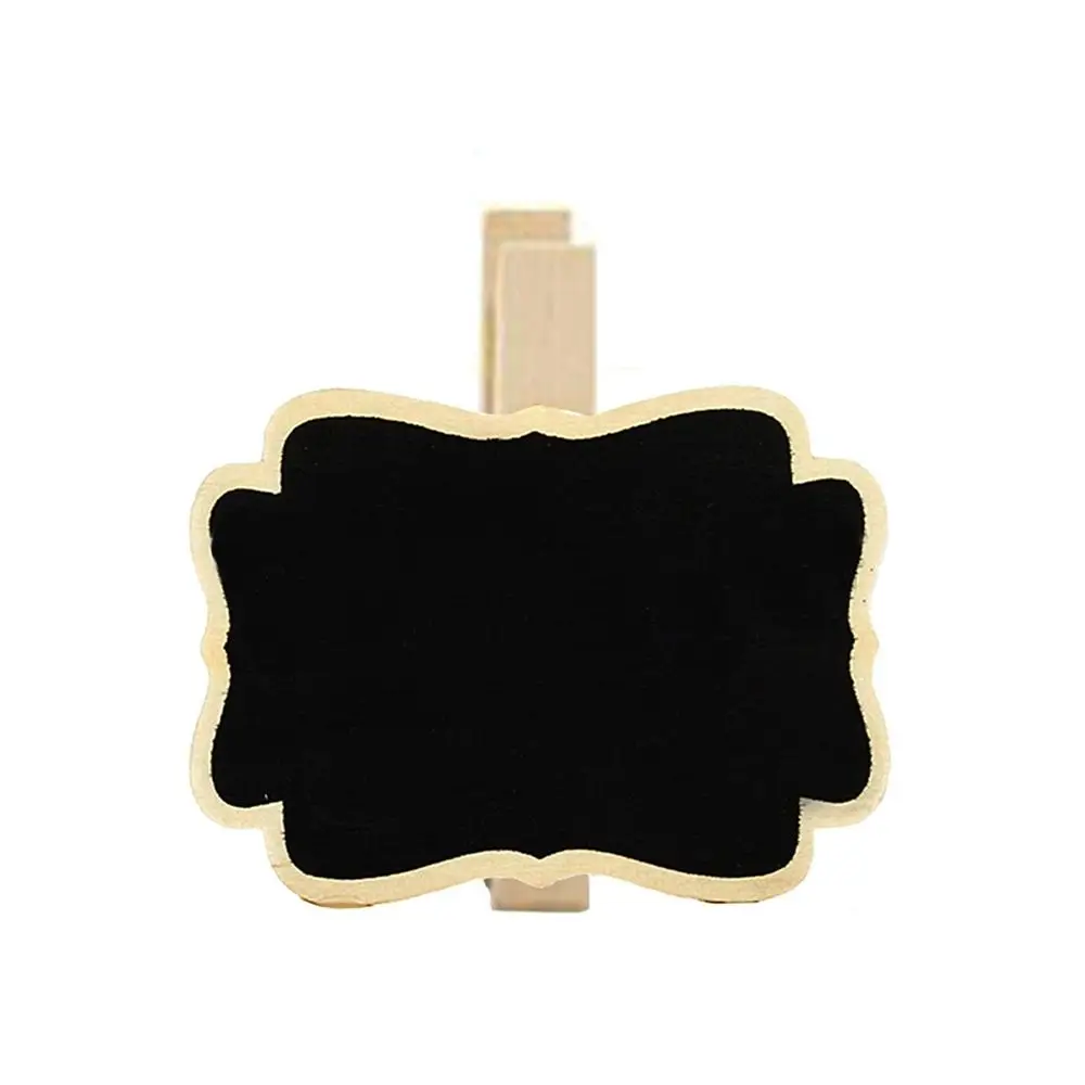 

10PCS/Set Durable Wooden Blackboard Clip Special Shape Black Writing Board Noticeboard Wedding Party