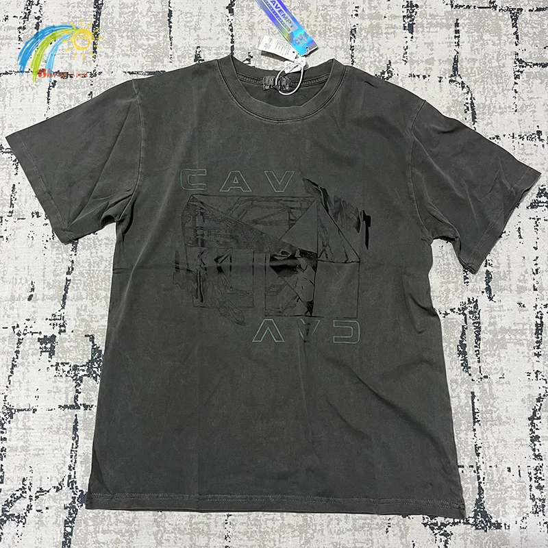 Green Embroidered Logo Cav Empt C.E T Shirt Vintage Washed Do Old Batik Charcoal Grey Cavempt Tee Top High Quality Short Sleeve