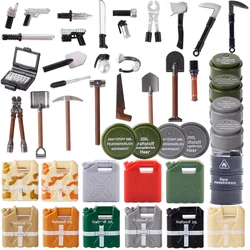 Military Scene Soldier Figures Weapons Assembly Spray Building Blocks Police Computers Farm Tools Hammer Oil Buckets Bricks Toys