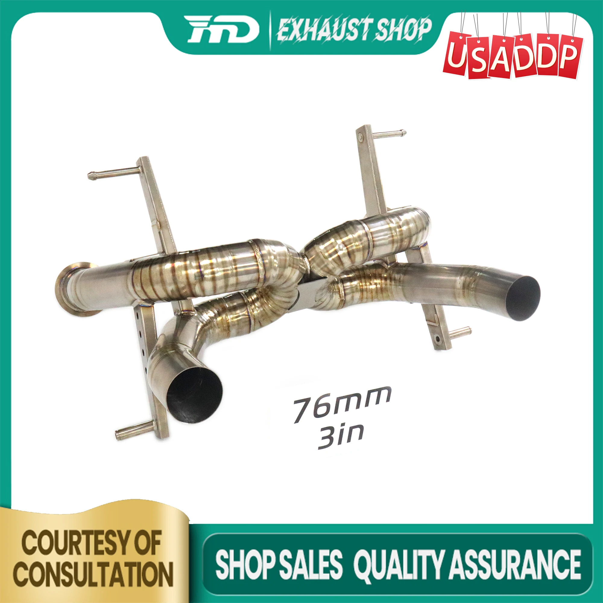 HMD Ti لـ Lamborghini Aventador SVJ خفيف الوزن Catback عالي الجودة بتصميم X-tube نظام عادم 76 مم