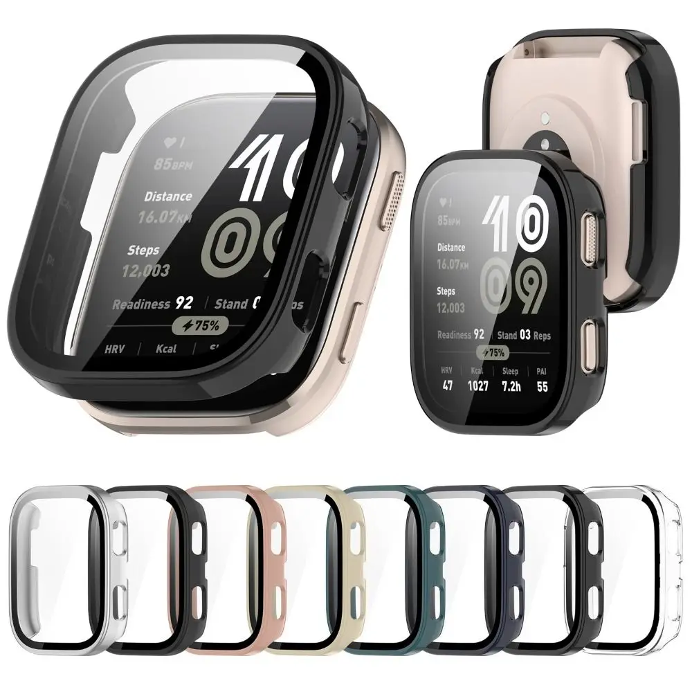 Защитная пленка для экрана с полным покрытием, закаленное стекло, жесткий чехол для ПК с защитой от царапин и пленкой, бампер для Amazfit Bip 6.