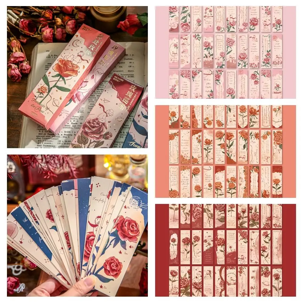 Rose Fantasy kertas seri bookmark kotak kartu kertas disepuh penanda paginasi romantis membaca buku Mark Book kekasih